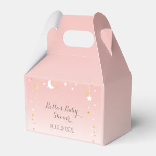 Blush Pink Star Moon Baby Shower Favor Box