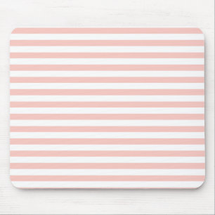Blush Pink Stripes Mouse Pad