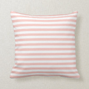 Blush Pink Stripes Throw Pillow