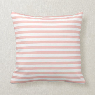 Blush Pink Stripes Throw Pillow