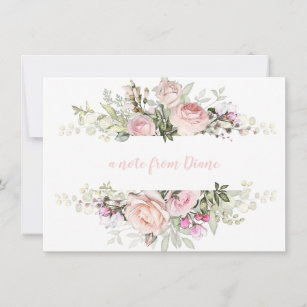 Blush Pink Sweetheart Roses Greenery Note Cards