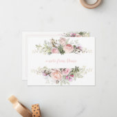 Blush Pink Sweetheart Roses Greenery Note Cards (Front/Back In Situ)