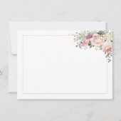 Blush Pink Sweetheart Roses Greenery Note Cards (Back)