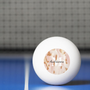 Blush Pink Tan Southwest Faux Cowhide Cowgirl Ping Pong Ball