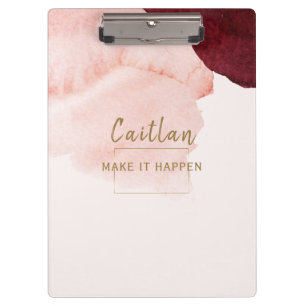 Blush Pink Terra Cotta Abstract Monogrammed Clipboard