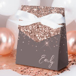 Blush Pink Terracotta Glitter Monogram Name Favor Box<br><div class="desc">Rose Gold - Blush Pink and Terracotta Sparkle Glitter Monogram Name and Initial Paper Party Gift Boxes This makes the perfect sweet 16 birthday,  wedding,  bridal shower,  anniversary,  baby shower or bachelorette party gift for someone that loves glam luxury and chic styles.</div>