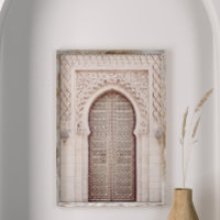 Blush Pink Terracotta Moroccan Arch Wall Art Print