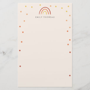 Blush Pink Terracotta Rainbow Custom Personalized Stationery