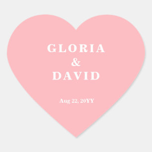 Blush Pink Thank You Wedding  Heart Sticker