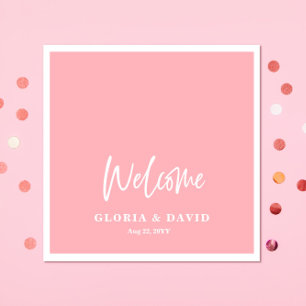 Blush Pink Thank You Wedding  Napkin