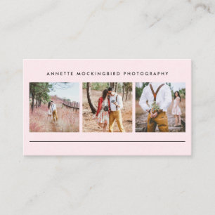 Blush Pink Three Photo   Minimalist Photography Business Card