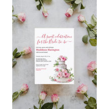 Blush Pink Tiered Cake Pink Roses Bridal Shower 