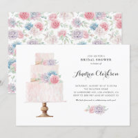 Blush Pink Tiered Cake Succulents Bridal Shower