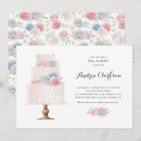 Blush Pink Tiered Cake Succulents Summer Tea Party