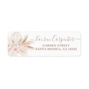 Blush pink Tropical Boho Label