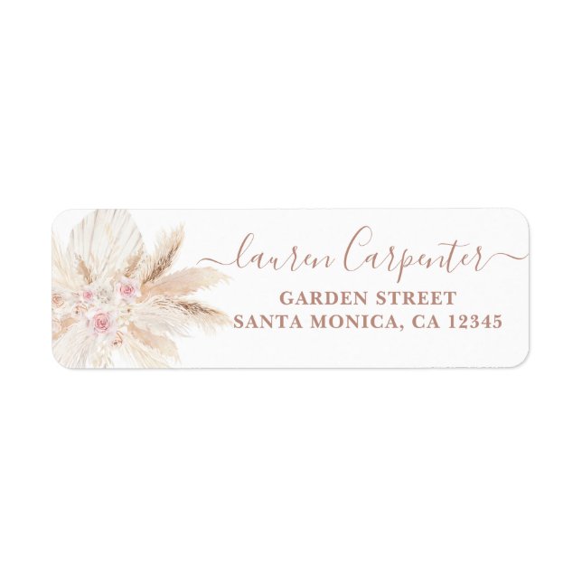  Blush pink Tropical Boho Label (Front)