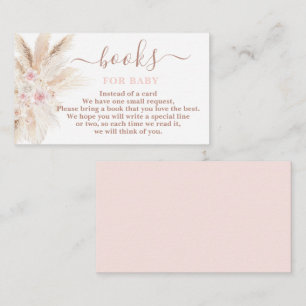 Blush Pink Tropical Books for Baby Girl Card