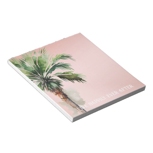 Blush Pink Tropical Palm Tree   Notepad (Angled)