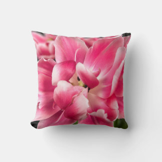 Blush Pink Tulip Floral Photo Throw  Pillow