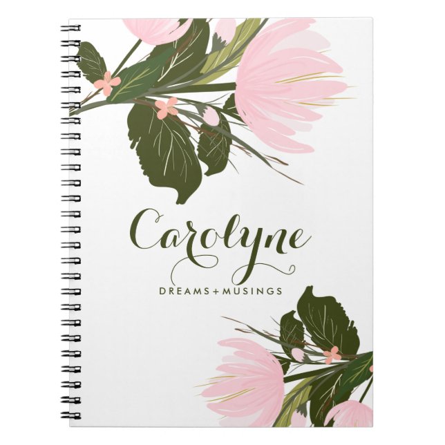 Blush Pink Tulips Personalized Notebook (Front)