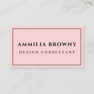 Blush Pink Typography   Elegant Chic Feminine  Business Card