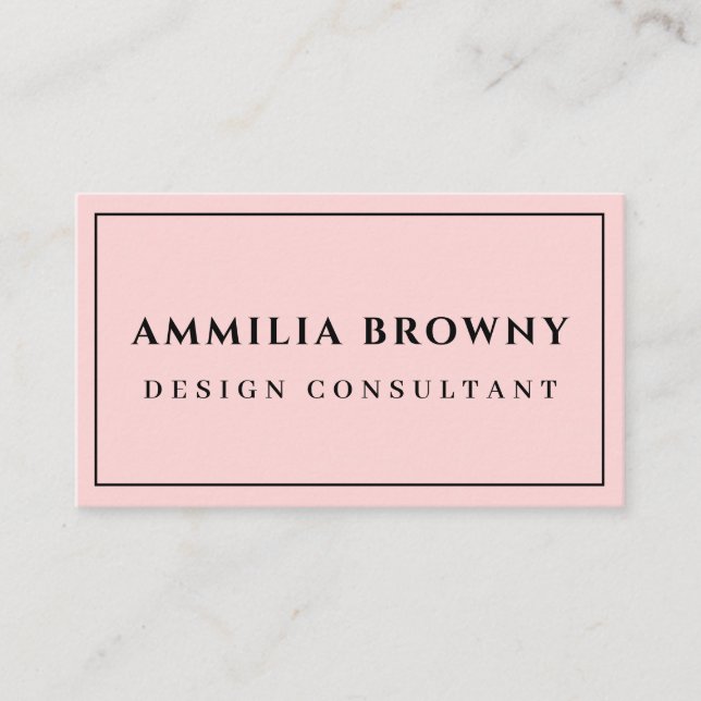 Blush Pink Typography | Elegant Chic Feminine  Business Card (Front)