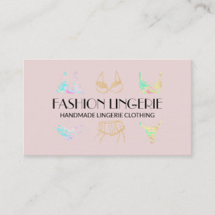 Blush Pink Underwear Girly shop Lingerie Clothing Business Card