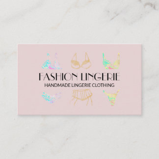 Blush Pink Underwear Girly shop Lingerie Clothing Business Card