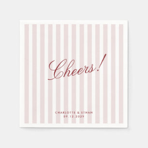 Blush Pink Vertical Stripes Modern Wedding Napkins