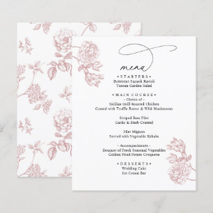 Blush Pink Vintage Modern Wedding Menu