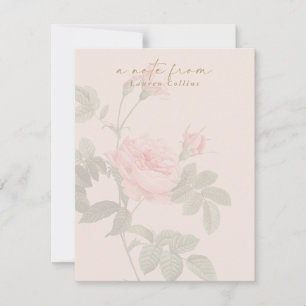  Blush Pink Vintage Rose Note Card
