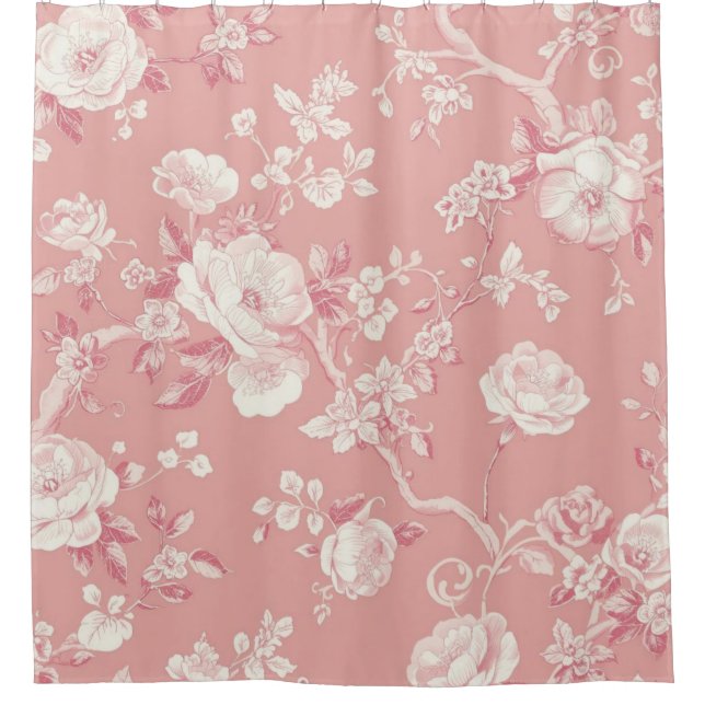 Blush Pink Vintage Rose Toile Floral Pattern (Front)