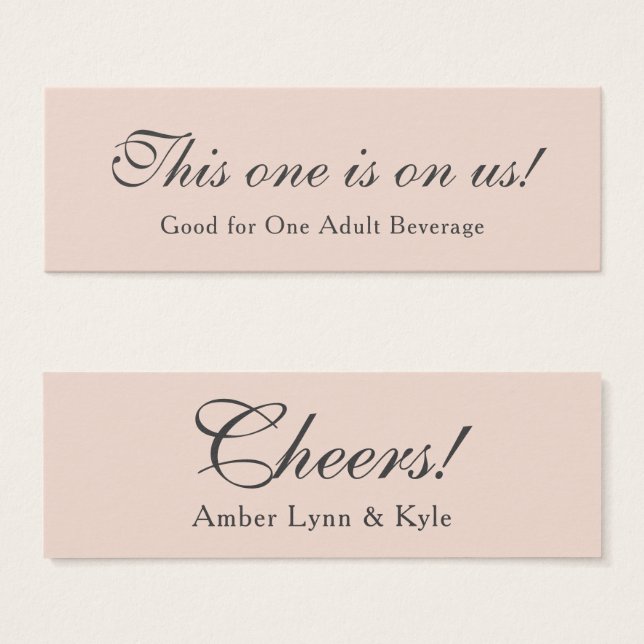 Blush Pink w/ Editable Script, Drink Tickets (Front & Back)