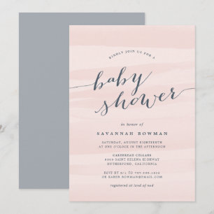 Blush Pink Watercolor Baby Shower Invitation