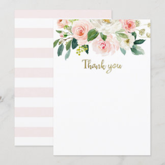 Blush Pink Watercolor Baby Shower Thank You card