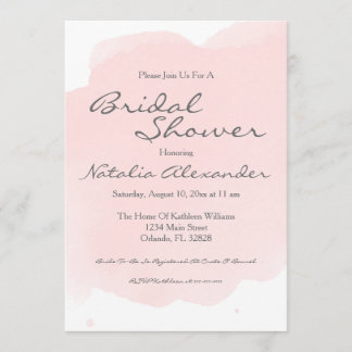 Blush Pink Watercolor Bridal Shower Invitation