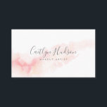 Blush Pink Watercolor Feminine Business Card<br><div class="desc">Subtle and feminine design with watercolor brush strokes and texture and with calligraphy initials.</div>