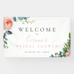 Blush Pink Watercolor Floral Banner