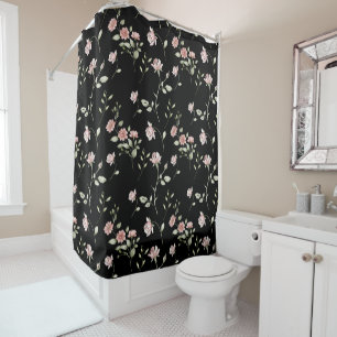 Blush Pink Watercolor Floral Black