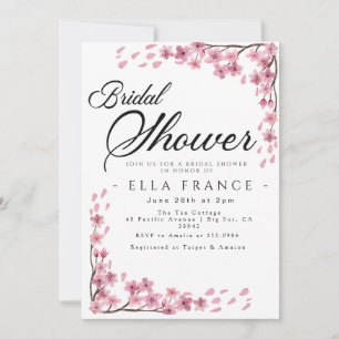 Blush Pink Watercolor Floral Bridal Shower Invitation