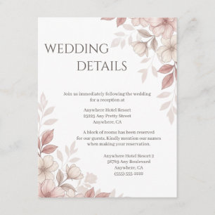 Blush Pink Watercolor Floral Enclosure Card