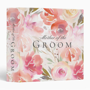 Blush Pink Watercolor Floral Mother of the Groom Binder