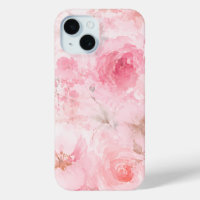 Blush Pink Watercolor Floral Pattern