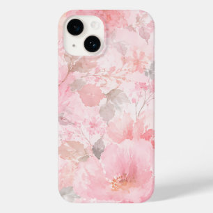 Blush Pink Watercolor Floral Pattern Case-Mate iPhone 14 Case