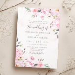 Blush Pink Watercolor Floral Peony Wedding Invitation<br><div class="desc">An elegant floral wedding invitation featuring blush pink watercolor peonies and roses with modern handwritten calligraphy. This beautiful design is perfect for spring and summer weddings with a romantic or vintage theme.</div>