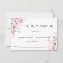 Blush Pink Watercolor Floral RSVP Card