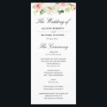 blush pink watercolor floral wedding program<br><div class="desc">A lovely blush pink floral design with black text on white background. You can personalize the text and colours on this wedding program template.</div>