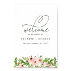 Blush pink watercolor floral wedding welcome