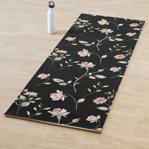 Blush Pink Watercolor Floral  Yoga Mat