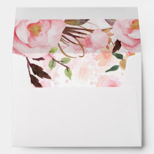 Blush Pink Watercolor Flowers Envelope